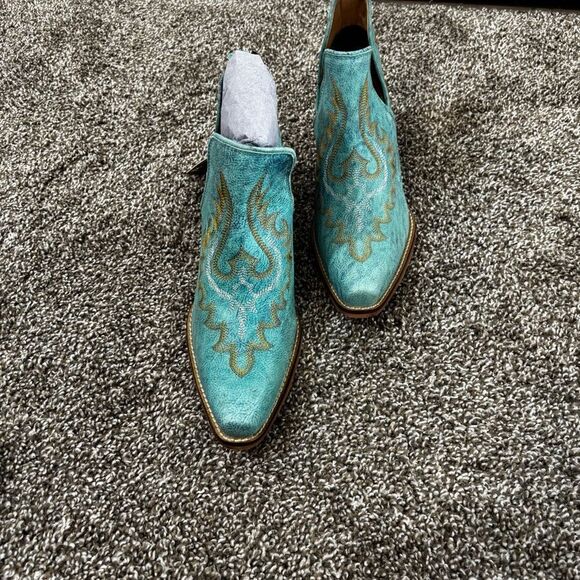 Mayra WESTERLY WESTERN LEATHER BOOTIES NEW in Bag Size 6 Turquoise - Picture 10 of 16